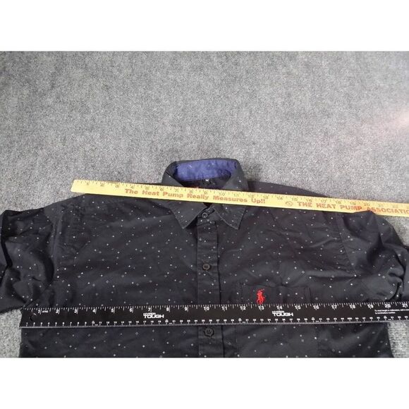 Polo Ralph Lauren Button Up Shirt Men Sz‎ M Black Geometric Preppy Workwear - Picture 4 of 6